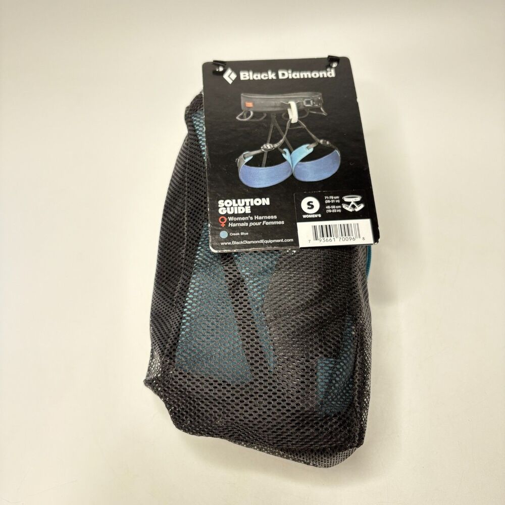 NWT BLACK DIAMOND Solution Creek Blue Outdoor Climbing Harness Women Size Small